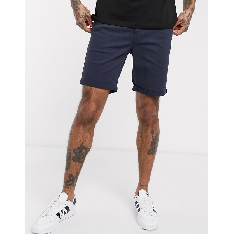Jack & Jones Intelligence 5 pocket shorts in navy