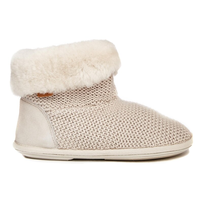 Just Sheepskin Cavendish Fold Over Bootie Slippers - Pink