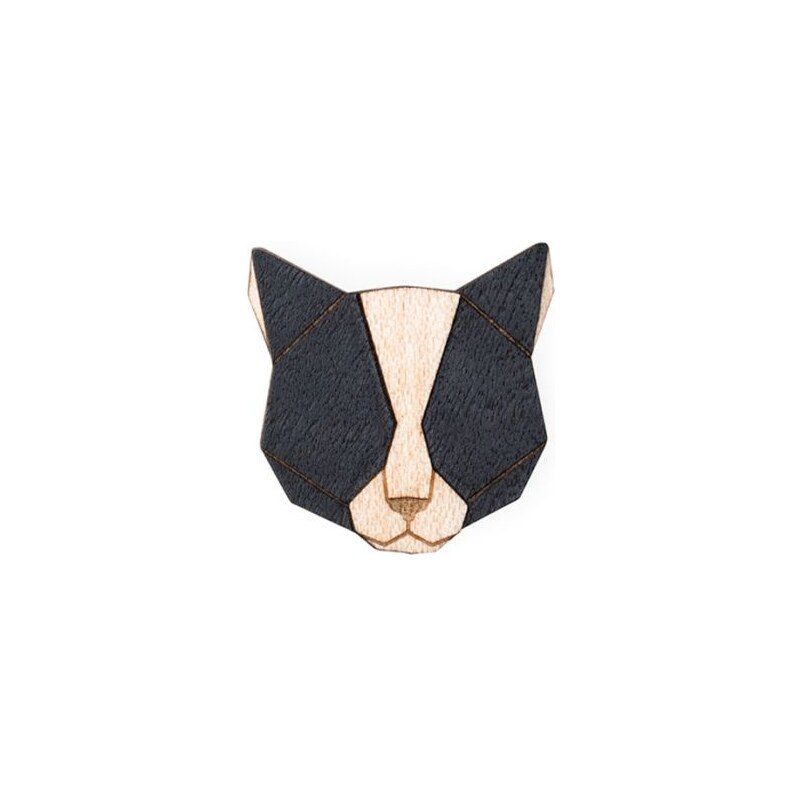BeWooden Dřevěná brož Black Cat Brooch