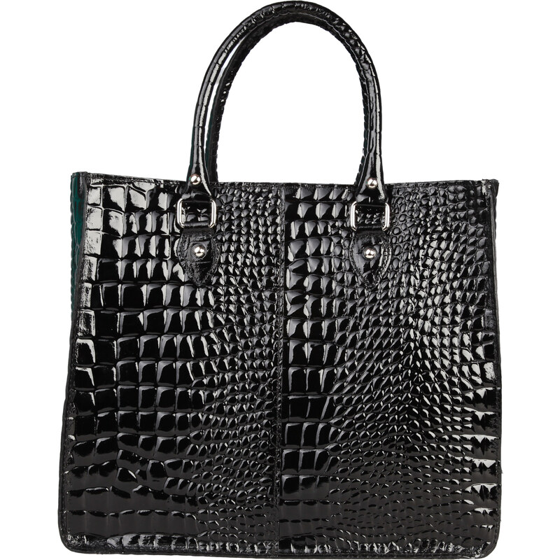 Luxusní krokodýlí kabelka Made in Italia / Viareggio - černá - skladem univerzální