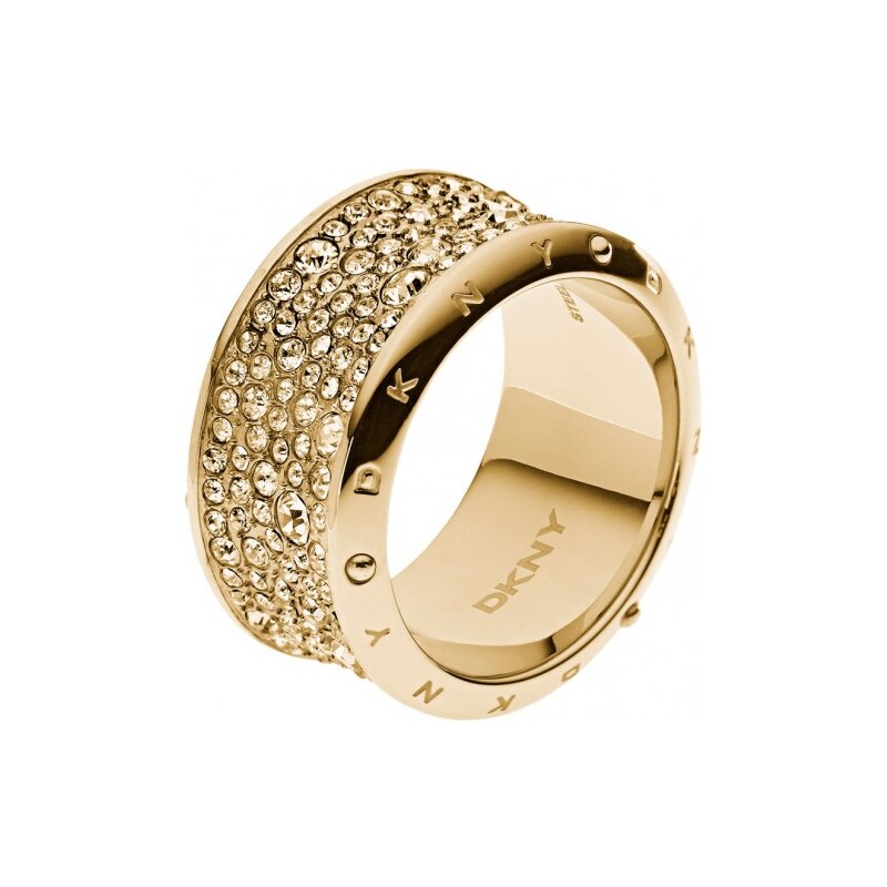 DKNY Zlatý prsten s krystaly NJ2019040 60 mm