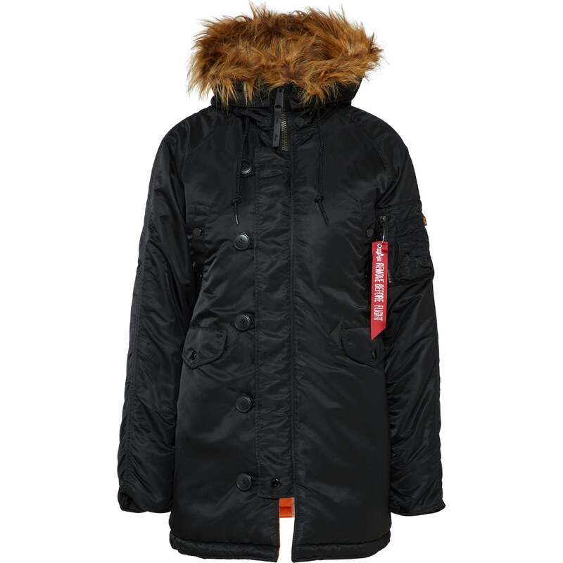 ALPHA INDUSTRIES Zimní bunda hnědý melír / černá 92326614