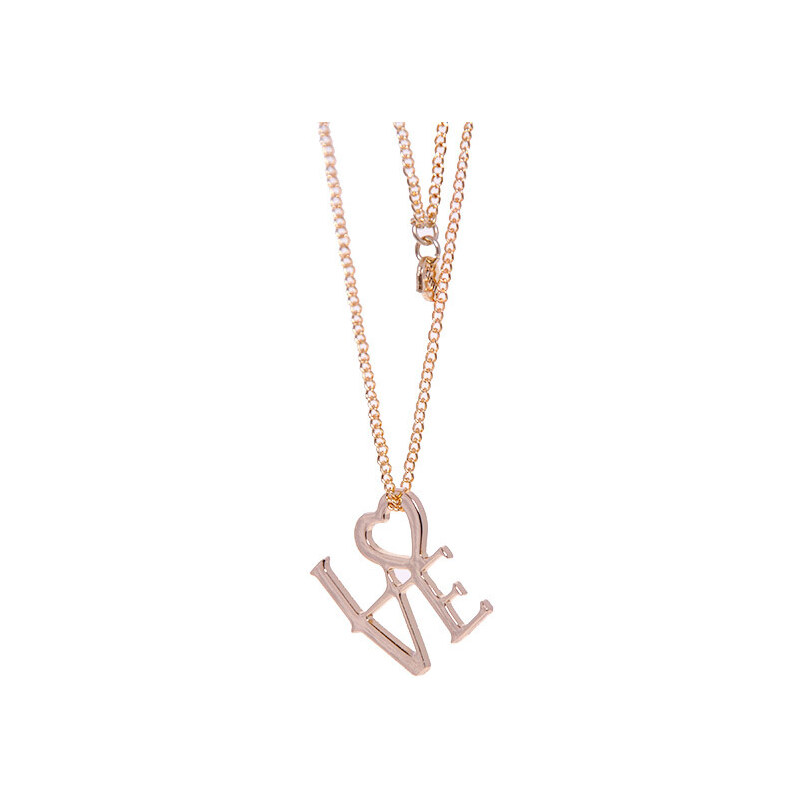 Šperk Timi LOVE Text Necklace gold plated