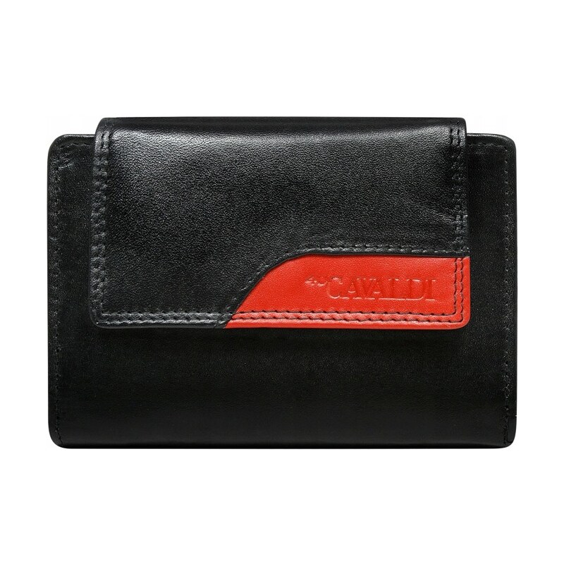 4U Cavaldi Praktická kožená peněženka Nora, černo-červená
