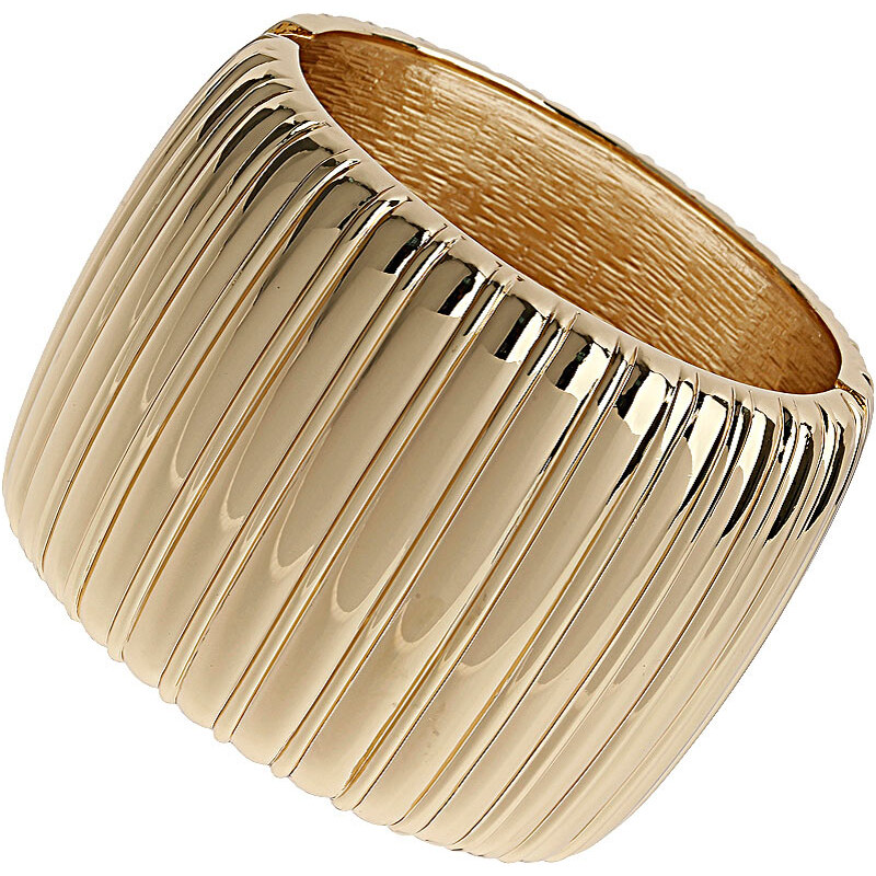 Topshop Gold Textured Clamp Bracelet
