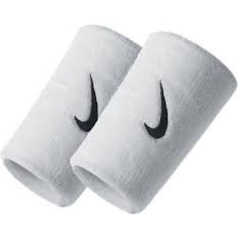 Nike Swoosh doublewide wristband WHITE/BLACK