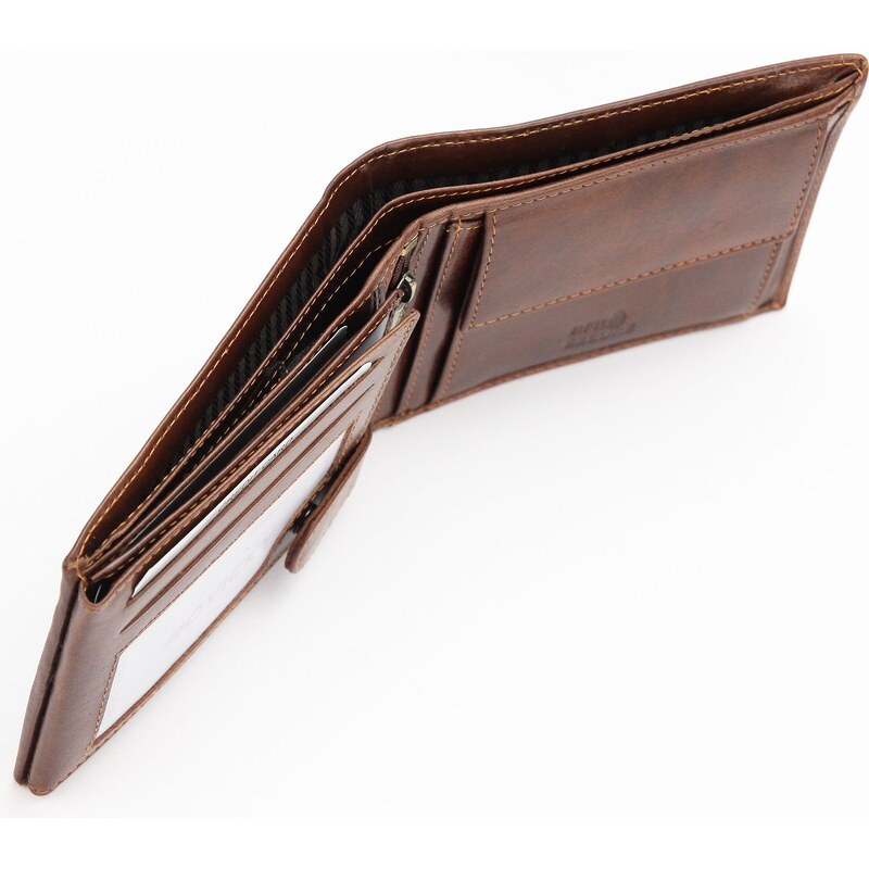 Pánská kožená peněženka ROVICKY N992-RVT RFID hnědá