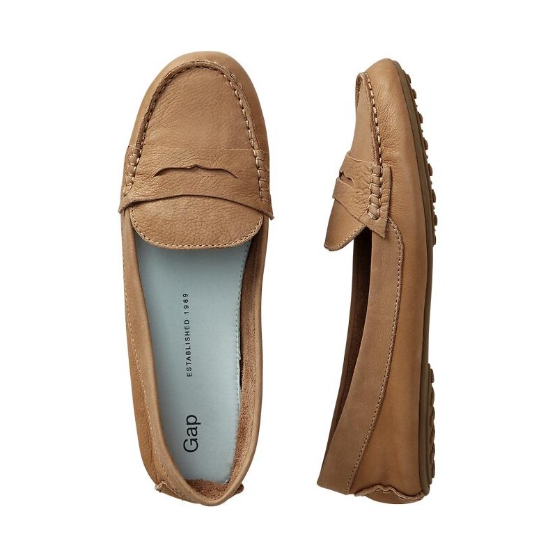 Gap Leather Loafers - Safari khaki