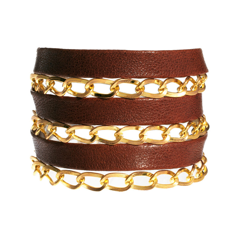 Gorjana Graham Leather and Chain Triple Wrap Bracelet