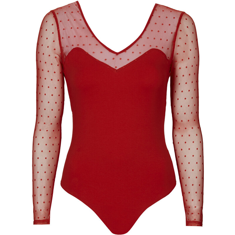 Topshop **Red Dot Mesh Body by WYLDR