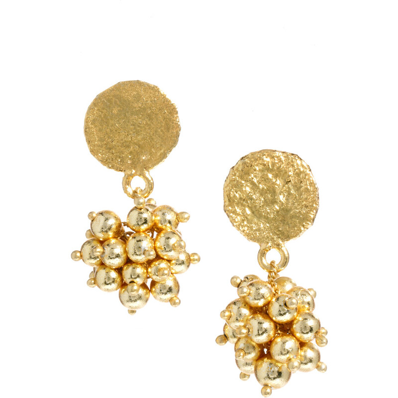 Kasturjewels 22kt Gold Plated Ball Drop Earrings
