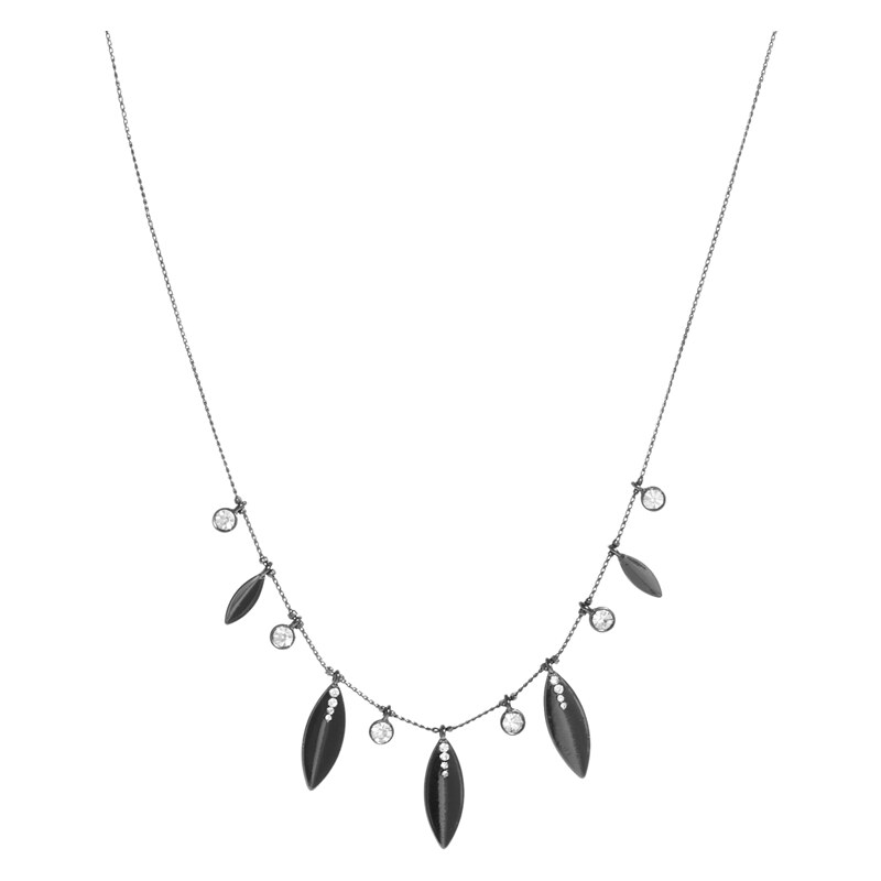 Pilgrim Grey Detailed Necklace With Crystals