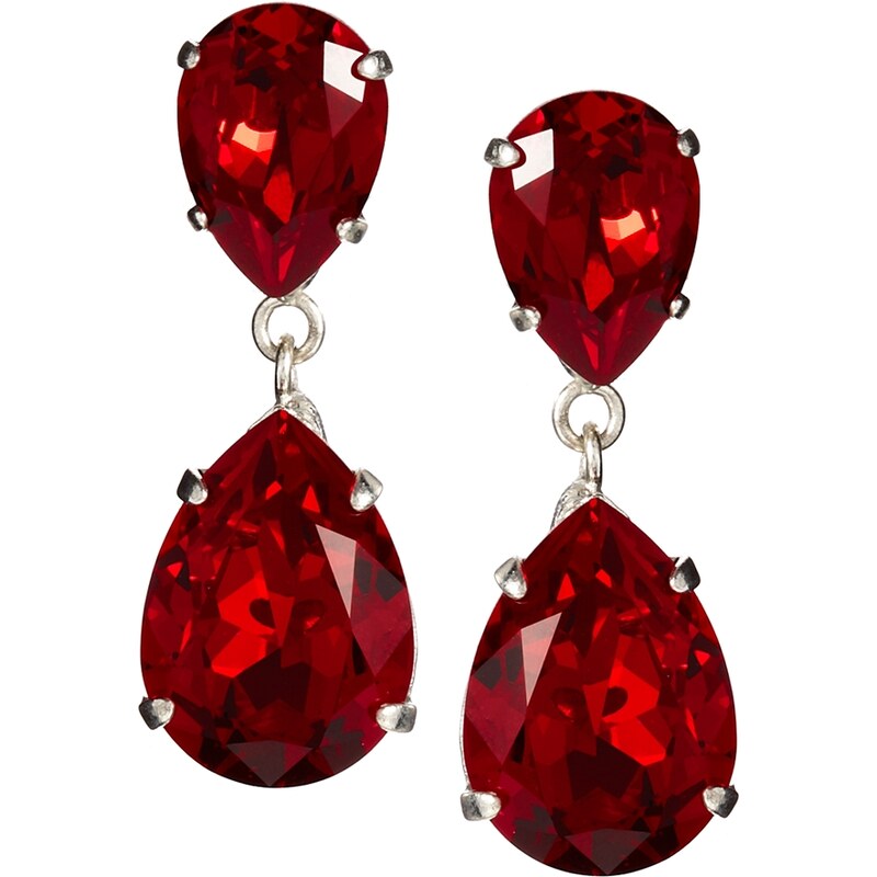 Krystal Siam Red Swarovski Crystal Drop Earrings