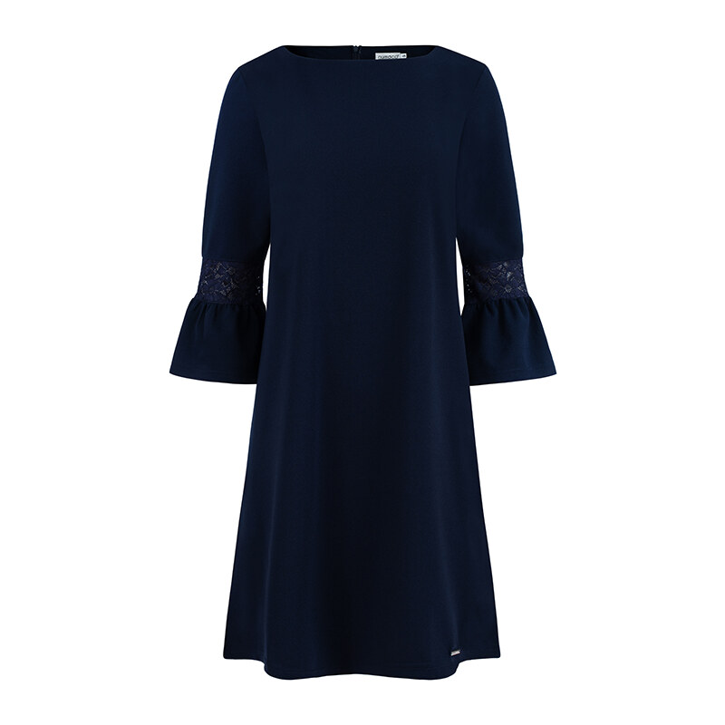 numoco Tmavě modré šaty s krajkou model 6323925