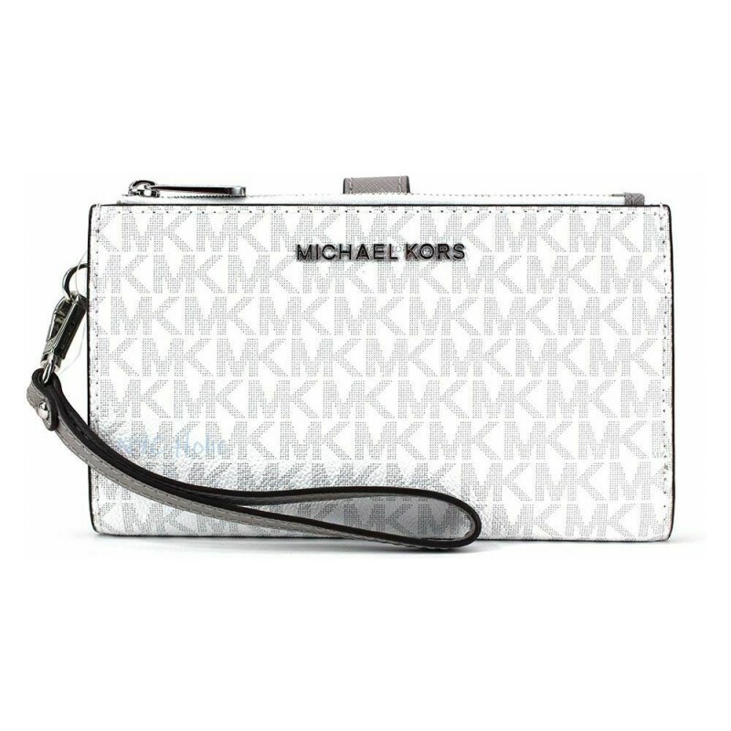 Peněženka Michael Kors double zip wristlet white