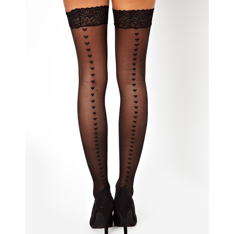 ASOS Heart Back Seam Hold Up Tights