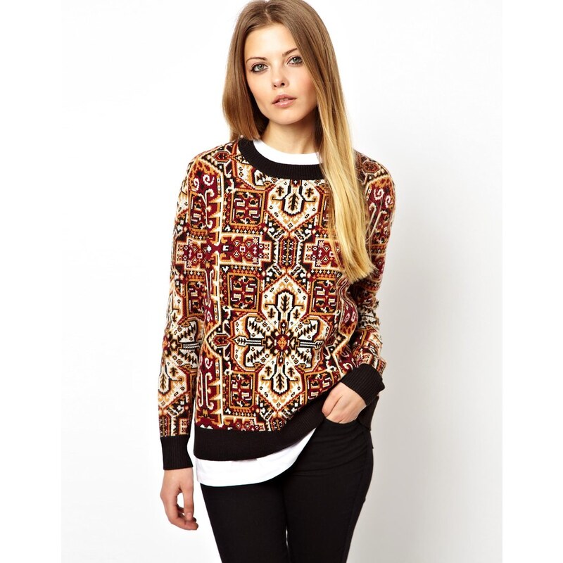 Pull&Bear Printed Knitted Jumper