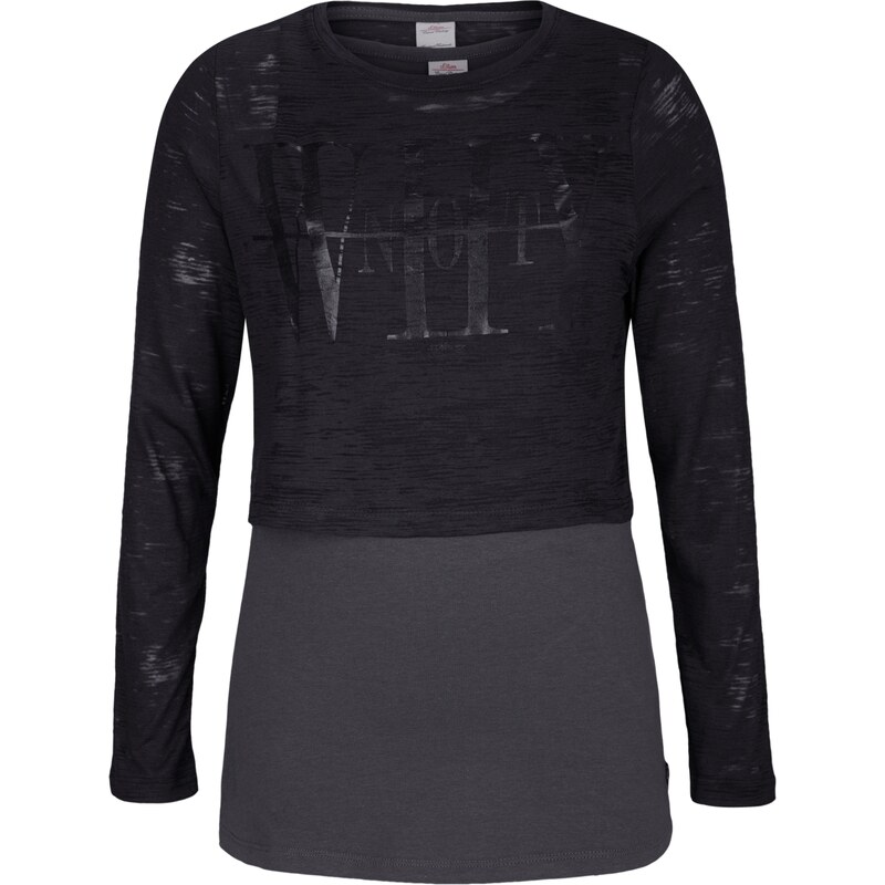 s.Oliver 2-in-1: long sleeve T-shirt with a top