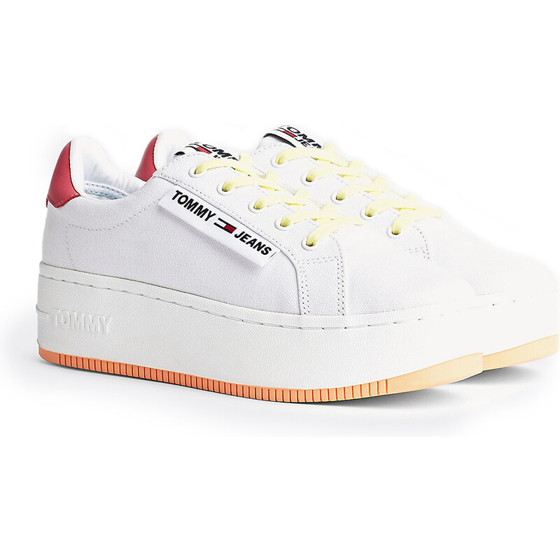 Tommy Hilfiger bílé tenisky na platformě Oversized Label Icon Sneaker - 38  - GLAMI.cz