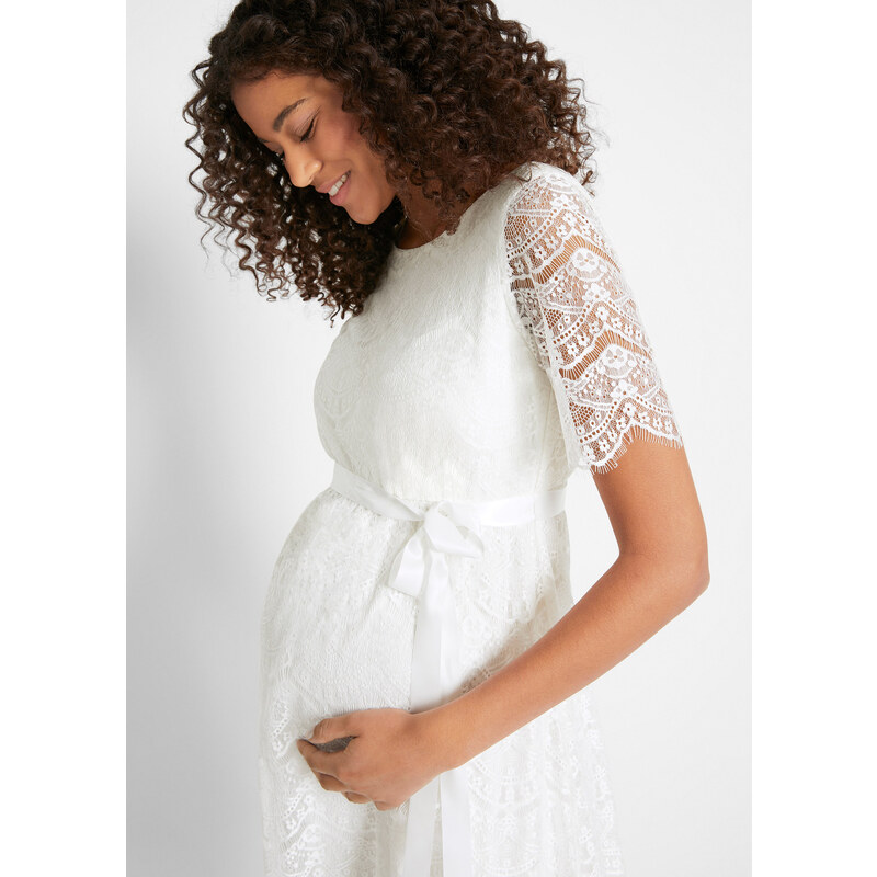 bonprix Těhotenské svatební šaty Bílá