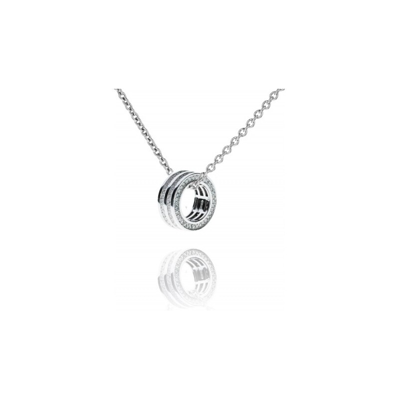 Meucci Luxusní stříbrný náhrdelník s desítkami zirkonů