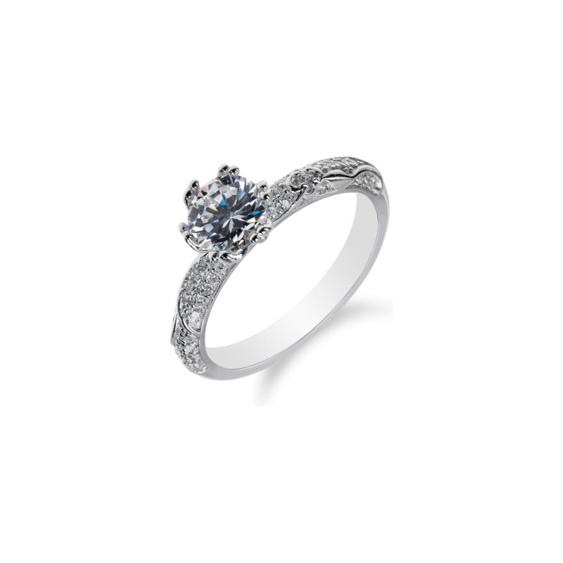 Meucci Stříbrný prsten s výrazným zirkonem