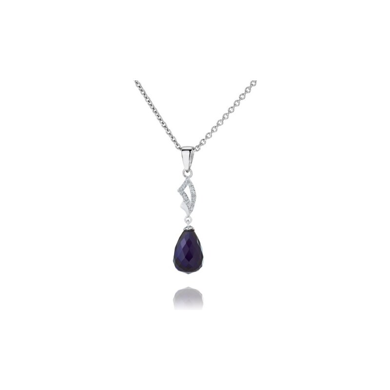 Meucci Stříbrný náhrdelník s tmavým safírem