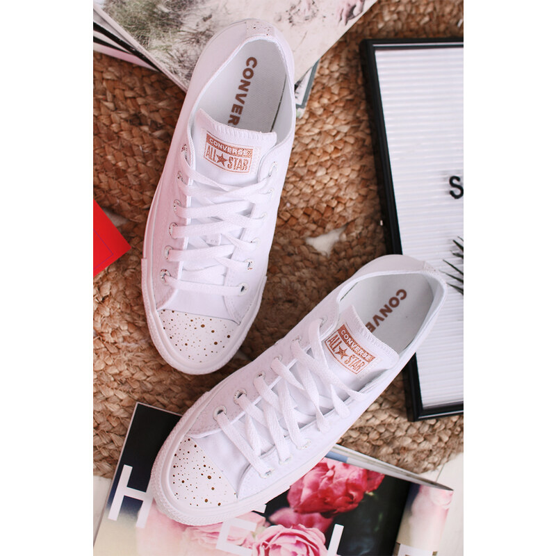 Converse Bilo zlate nizke tenisky Chuck Taylor All Star Precious Metals