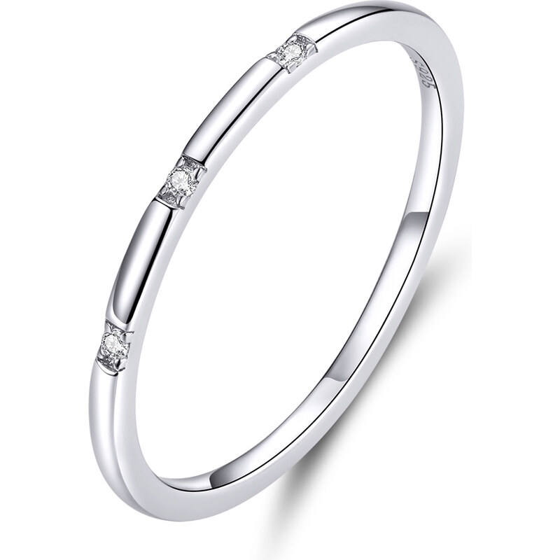 Royal Fashion prsten Tři třpytivé kameny SCR591