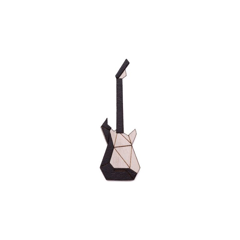 BeWooden Dřevěná brož Electric Guitar Brooch
