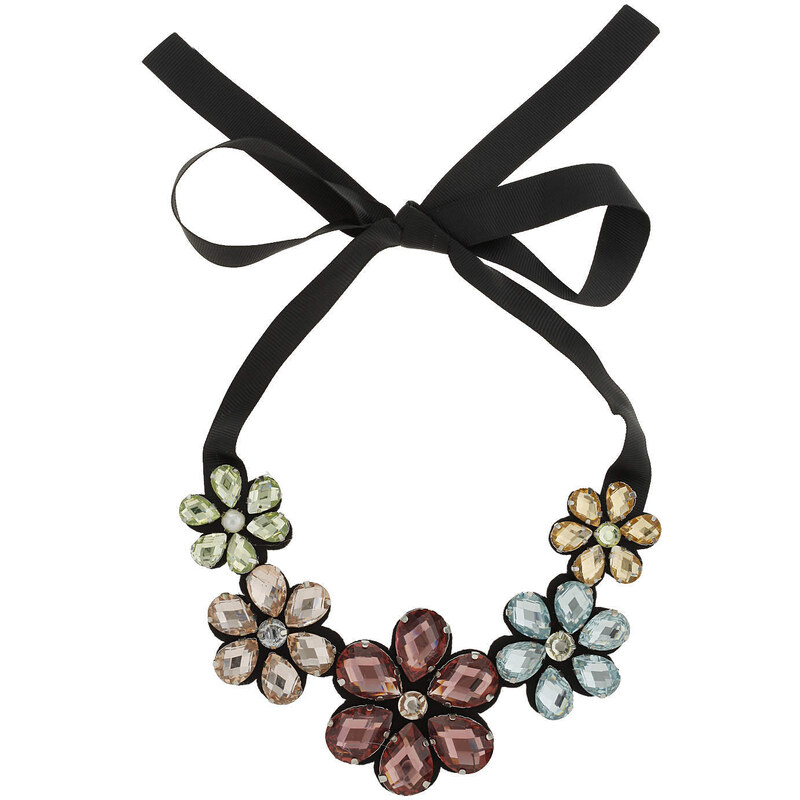 Topshop Large Rhinestone Flower Collar