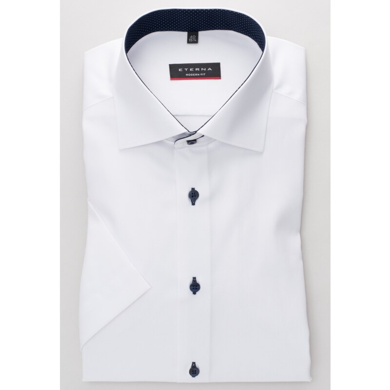 Pánská košile ETERNA Modern Fit Royal Oxford bílá s modrým