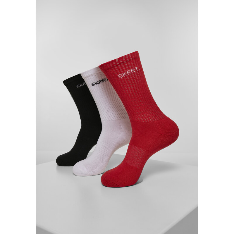 MT Accessoires SKRRT. Ponožky 3-Pack červená/bílá/černá