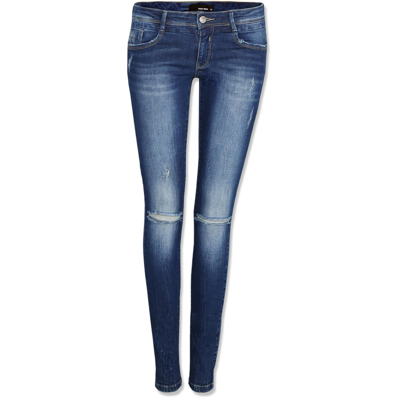 Tally Weijl Dark Blue Push Up Jeans with Ripped Knee