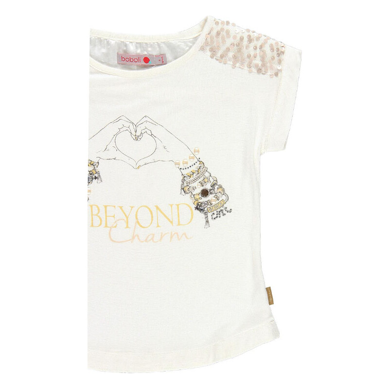 Boboli Elegantní dívčí tričko Beyond Charm bílé
