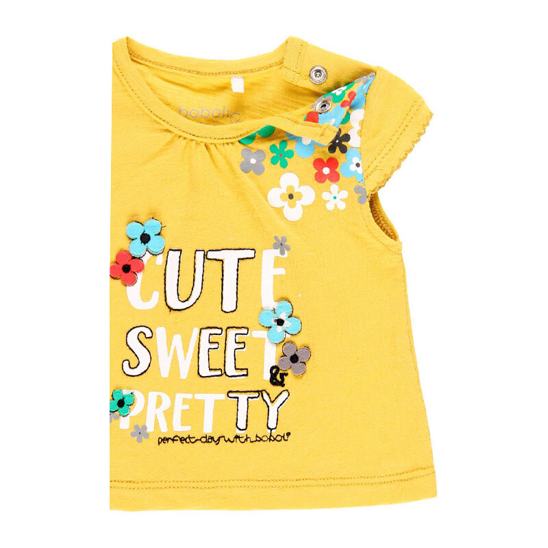Boboli Kojenecké tričko Pestrobarevné květy žluté