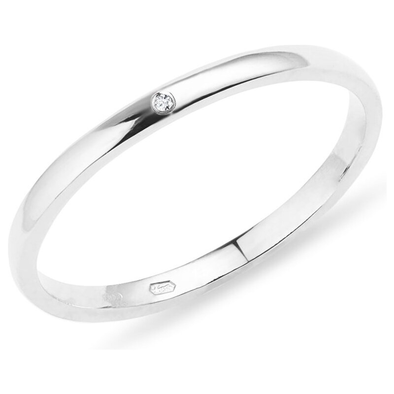 Prsten z bílého zlata s diamantem KLENOTA X0897112L15