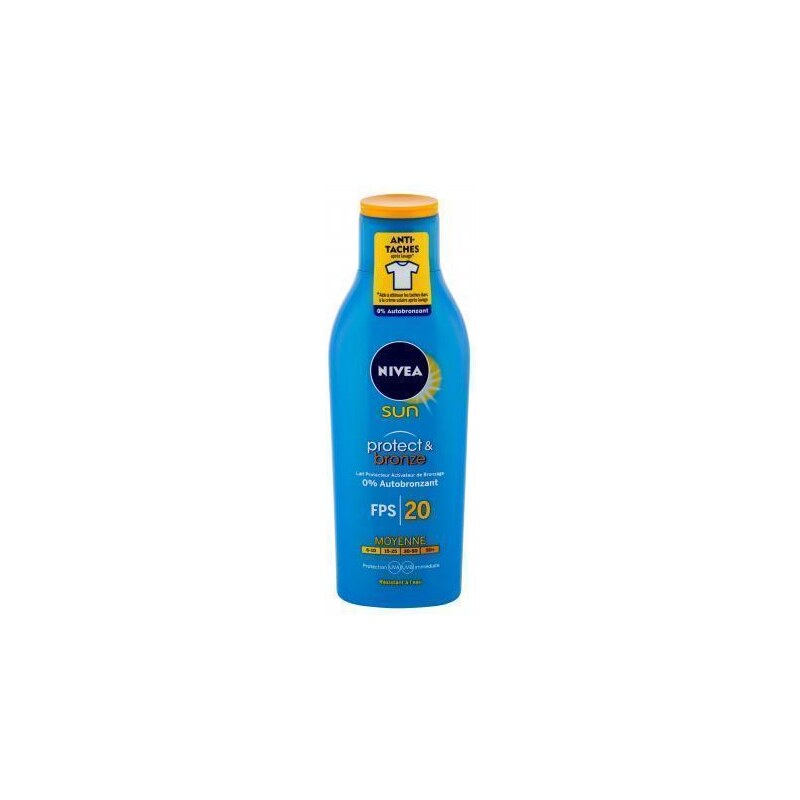 Nivea Sun Protect & Bronze Sun Lotion SPF20 200 ml voděodolné mléko podporující zhnědnutí unisex