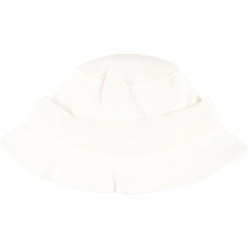 Boboli Dětský bílý klobouček Vaflové piké s elegantní stuhou