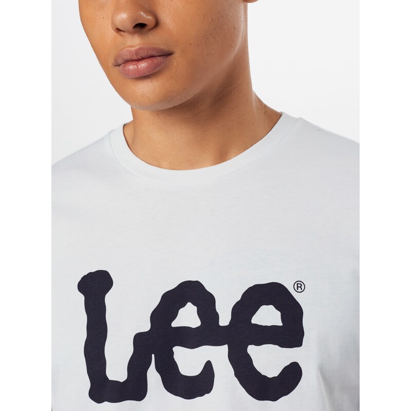 Lee Tričko 'Wobbly Logo Tee' černá / bílá