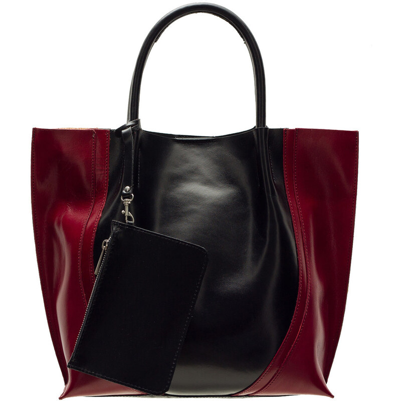 Červeno černá kožená kabelka z leštěné kůžeGlamorous by Glam