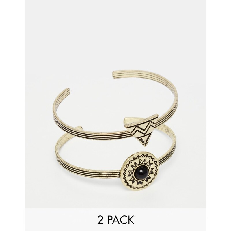 ASOS Mystical Cuff Bracelet Pack - Gold