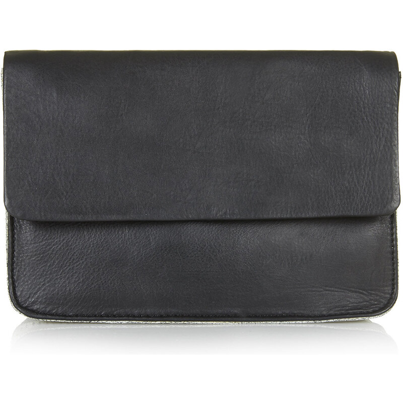 Topshop Contrast Leather Clutch