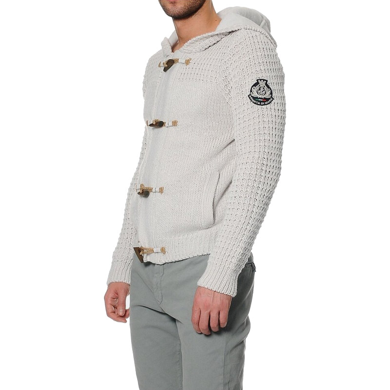 Pánský pletený svetr s kapucí Armata Di Mare - Béžový