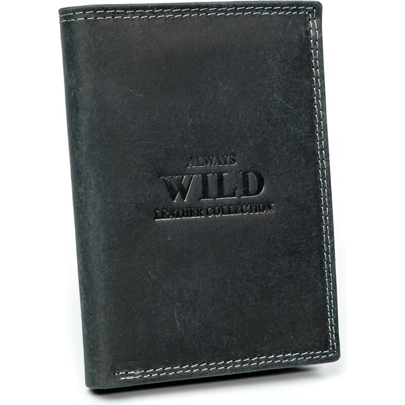 Always WILD Pánská klasická peněženka z kůže AMADEI, černá