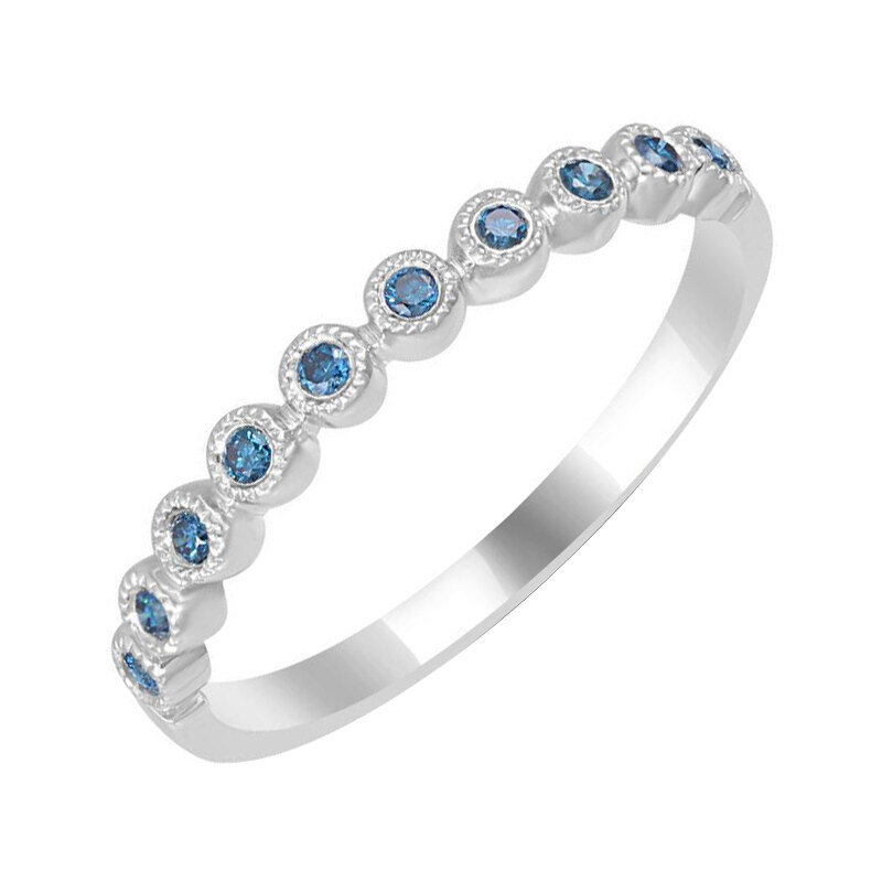 Eppi Zlatý prsten s modrými diamanty Danel
