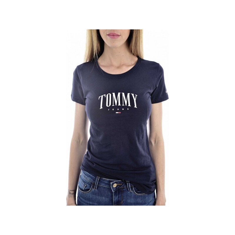 Tommy Hilfiger Dámské triko Tommy Jeans modré (navy) SCRIPT TEE