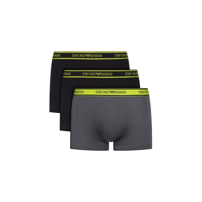 Boxerky Emporio Armani 3 pack - černá / černá / šedá