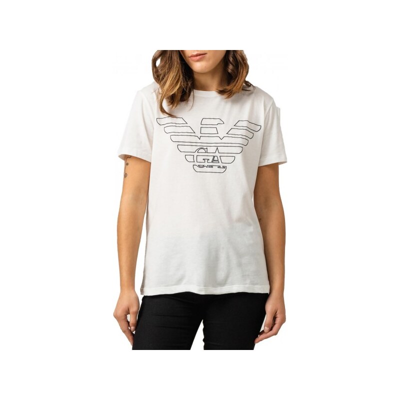 Dámské tričko Emporio Armani bílé s velkým logem