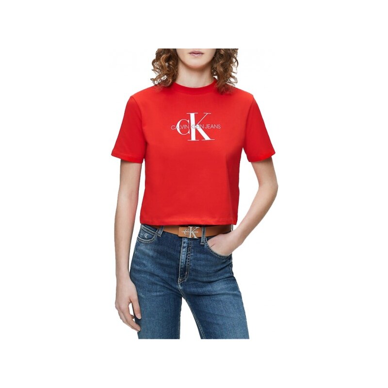 Dámské triko Calvin Klein Jeans červené monogram